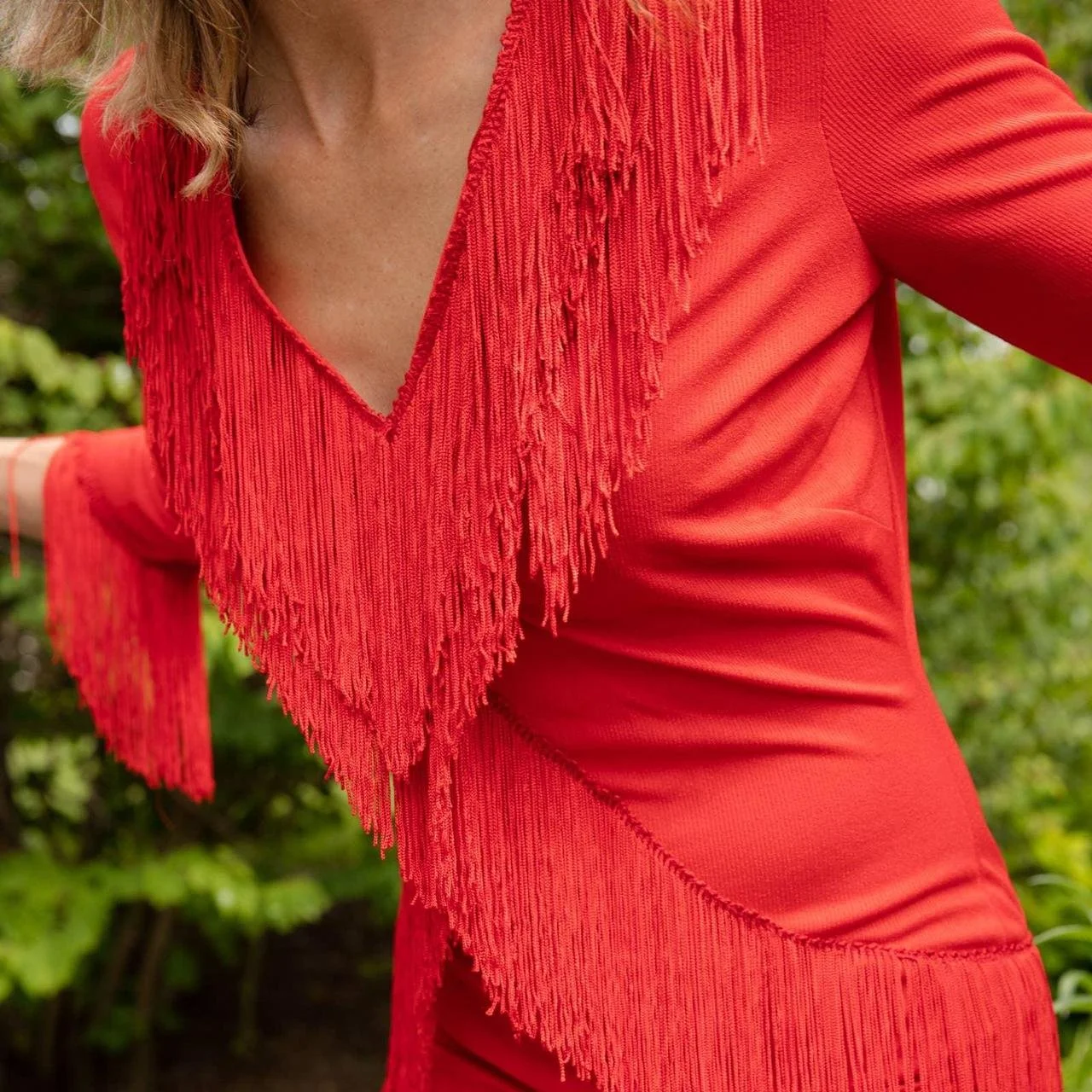 70s Long Sleeve Fringe Jumpsuit — Sweet Dahlia Vintage